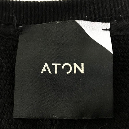 ATON | エイトン SUVIN GARMENT DYE CREWNECK PULLOVER スウェット 6923077 ブラック【倉吉店】