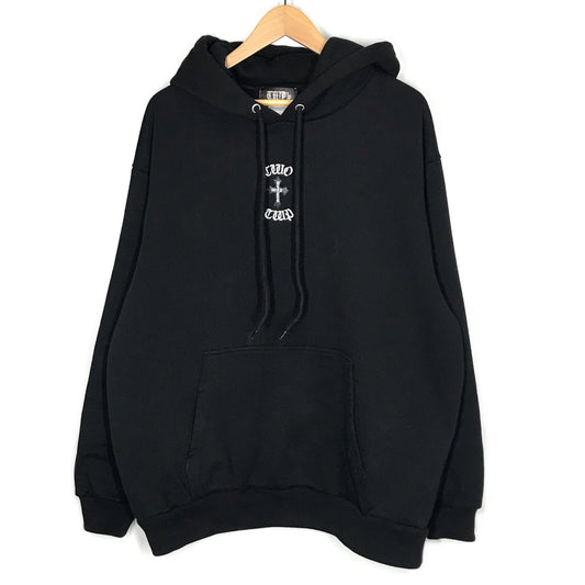 TWO WAY PLAYER｜ツー ウェイ プレーヤー　T.W.Pcross リフレクタープリント hoodie プルオーバーパーカー パーカー ブラック サイズ：XL【倉吉店】