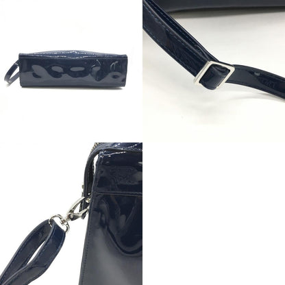 ARMANI JEANS | アルマーニ・ジーンズ エナメルバッグ 2wayバッグ ショルダーバッグ ネイビー【倉吉店】