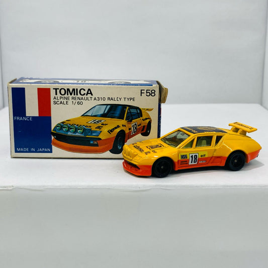 【中古】 1/60アルピーヌルノーA310ラリータイプelf#18(イエロー×ブラック/青箱/日本製)「トミカ外国車シリーズF58」