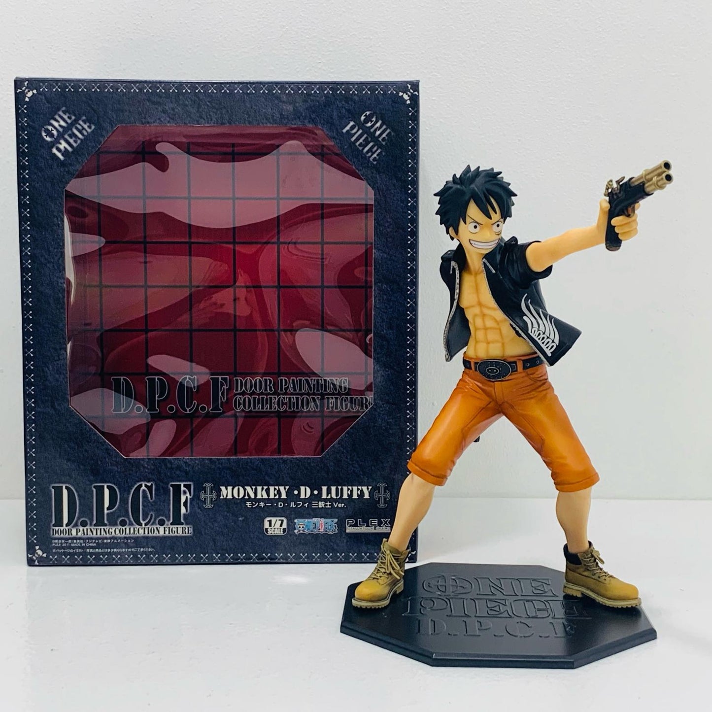 【中古】 モンキー・D・ルフィ三銃士Ver.「ワンピース」DOORPAINTINGCOLLECTIONFIGURE」1/7塗装済み完成品【フィギュア】