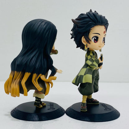 【中古】 Qposket 竈門炭治郎＆禰豆子(セピアカラー) ２体セット【フィギュア】