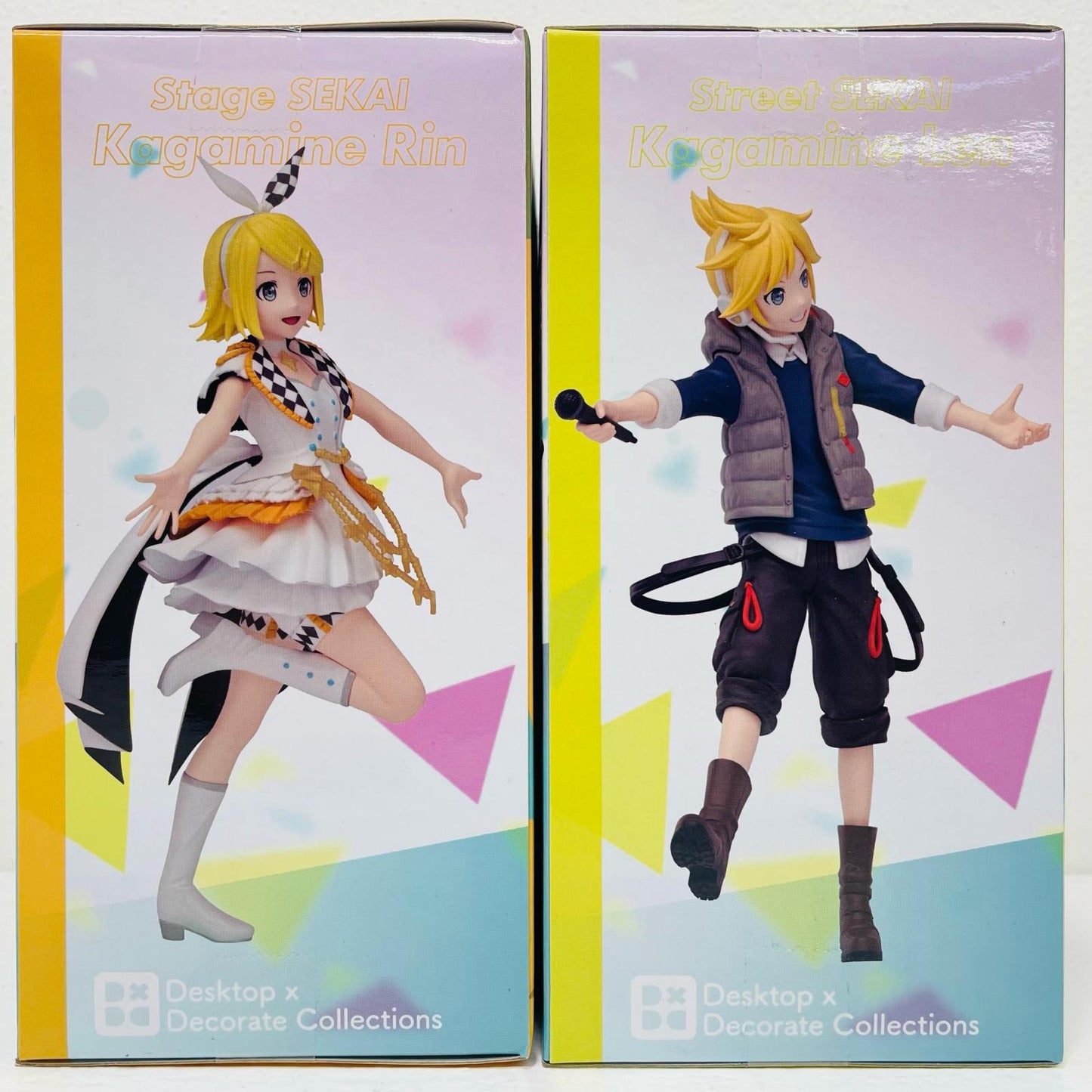 【中古】 鏡音レン&リン-Desktop×DecorateCollections「プロジェクトセカイカラフルステージ！feat.初音ミク」'【フィギュア】