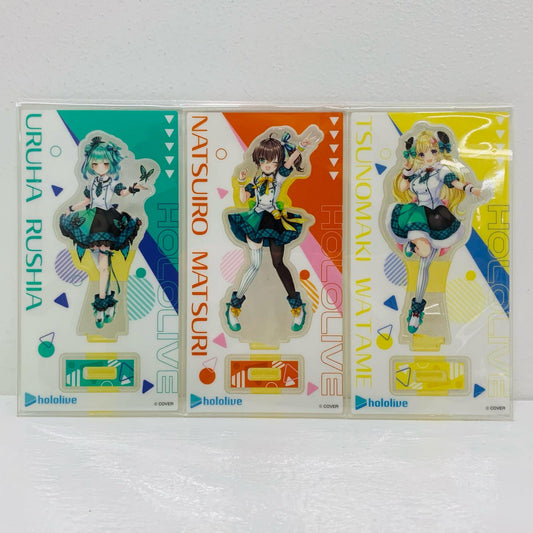 【中古】 潤羽るしあ＆夏色まつり＆角巻わためオリジナルアクリルスタンドセット(3個セット)「ホロライブ×ファミリーマート第2弾」【フィギュア】