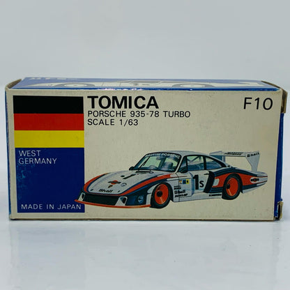 Used 1/63 Porsche 935-78 Turbo KRAUS Hifi #1 (Black x Silver x Red / Blue box / Made in Japan) "Tomica Foreign Car Series F10"