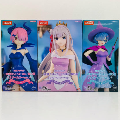 [Used] Rem & Ram & Emilia - Round One Exclusive Another Color Ver. Fairytale Series: Sleeping Beauty SSS Figure "Re:ZERO - Starting Life in Another World" [Figure]