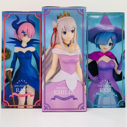[Used] Rem & Ram & Emilia - Round One Exclusive Another Color Ver. Fairytale Series: Sleeping Beauty SSS Figure "Re:ZERO - Starting Life in Another World" [Figure]