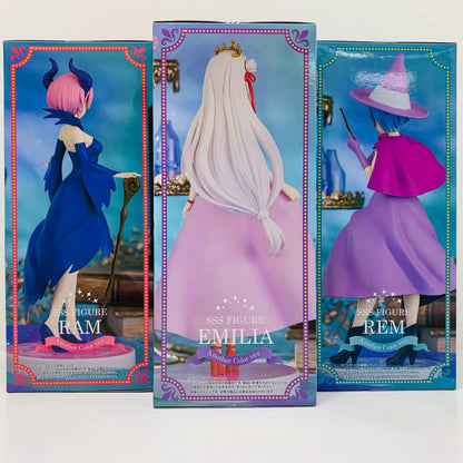 [Used] Rem & Ram & Emilia - Round One Exclusive Another Color Ver. Fairytale Series: Sleeping Beauty SSS Figure "Re:ZERO - Starting Life in Another World" [Figure]