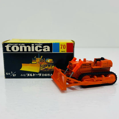 Used] 1/87 Komatsu Bulldozer D65A (Orange/Black Box/Made in Japan) "Tomica No. 70"