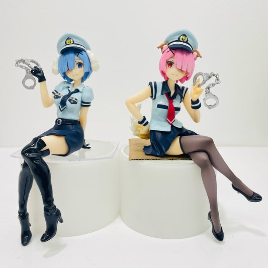 【中古】 ラム＆レム・犬耳ポリス-ぬーどるストッパーフィギュア「Re：ゼロから始める異世界生活」【フィギュア】