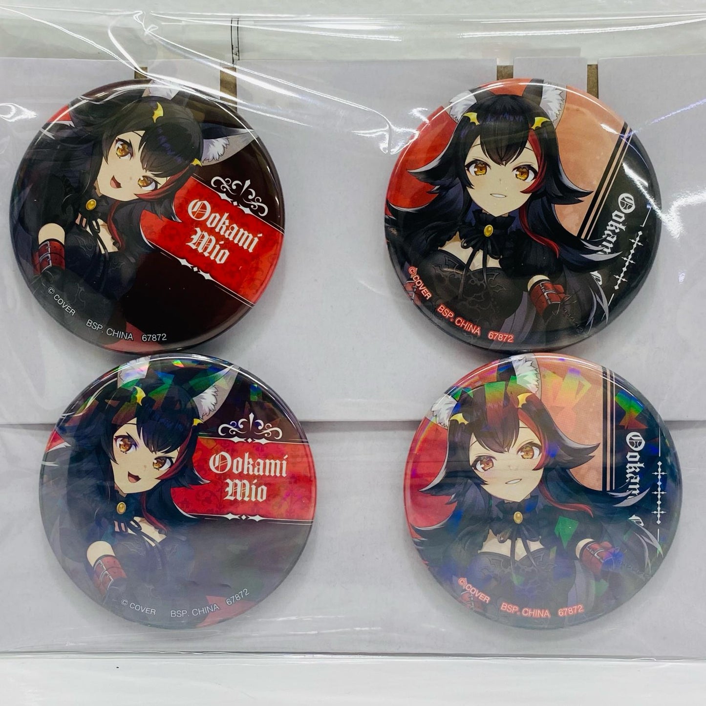 Can Badge Prize Mio Ogami 2 Types Set Can Badge Set "Ichiban Kuji Hololive ~Villain Style~"