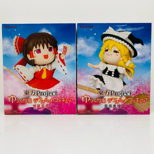 【中古】 霧雨魔理沙＆博麗霊夢「東方Project」ゆっくり風デフォルメフィギュア【フィギュア】