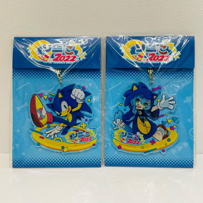 Inugami Korone x Sonic the Hedgehog Acrylic Keychain "SoniKoro 2022 Piki Piki Supersonic Collaboration Cafe"