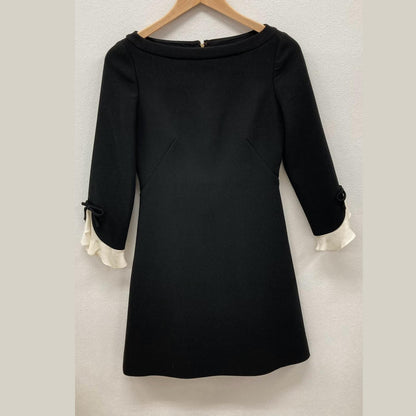 kate spade NEW YORK | ケイトスペードニューヨーク ボートネックフリル袖ワンピース ワンピース NJMU5457 ブラック【イオン広店】