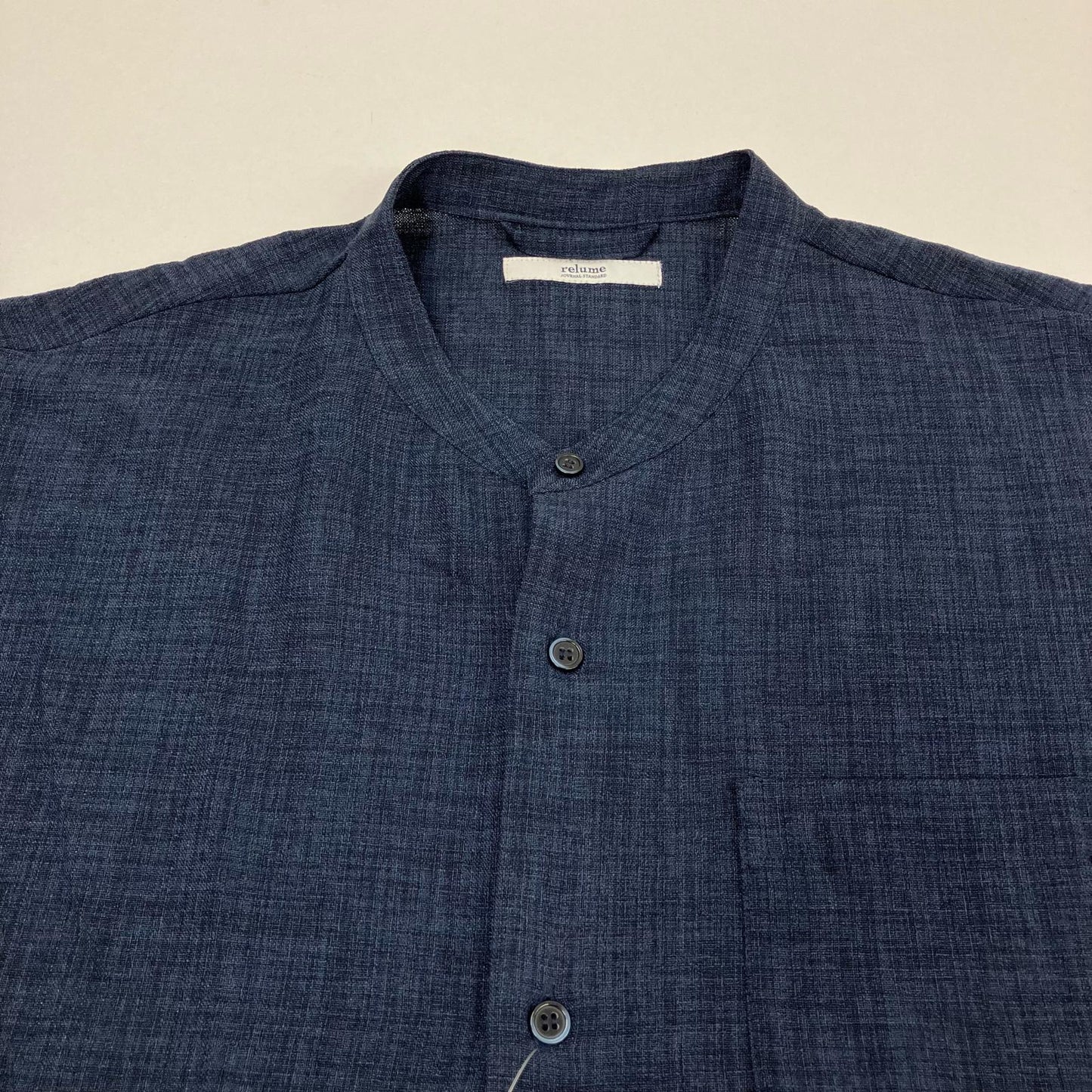 JOURNAL STANDARD relume | ジャーナルスタンダード　レリューム TECH CANVAS BAND S/S 半袖シャツ 24-051-464-0180-1-0 ネイビー サイズ：L【イオン広店】