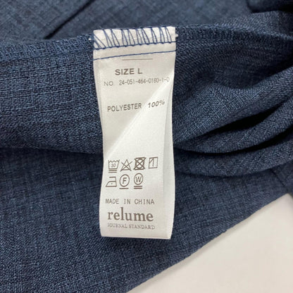 JOURNAL STANDARD relume | ジャーナルスタンダード　レリューム TECH CANVAS BAND S/S 半袖シャツ 24-051-464-0180-1-0 ネイビー サイズ：L【イオン広店】