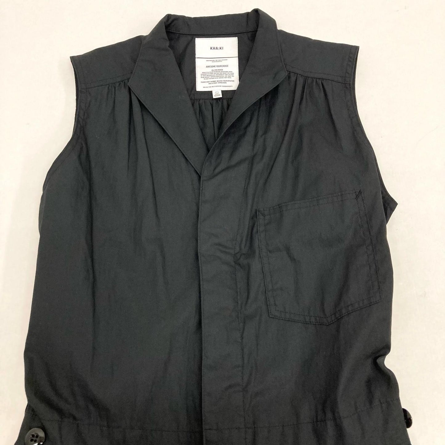 KHA:KI MILITARY JUMP SUITS ツナギ MIL-21SPT141 ブラック サイズ：1【イオン広店】