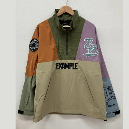EXAMPLE | イグザンプル NYLON MULTICOLORED HALFZIP ANORAK ナイロンジャケット ex22ss-tp-0017 マルチカラー サイズ：XL【イオン広店】