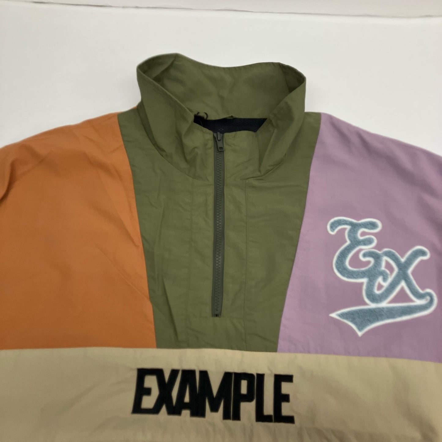 EXAMPLE | イグザンプル NYLON MULTICOLORED HALFZIP ANORAK ナイロンジャケット ex22ss-tp-0017 マルチカラー サイズ：XL【イオン広店】