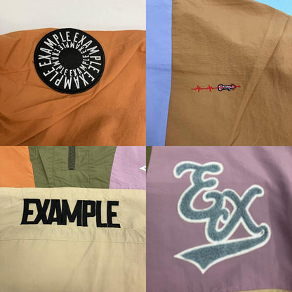EXAMPLE | イグザンプル NYLON MULTICOLORED HALFZIP ANORAK ナイロンジャケット ex22ss-tp-0017 マルチカラー サイズ：XL【イオン広店】