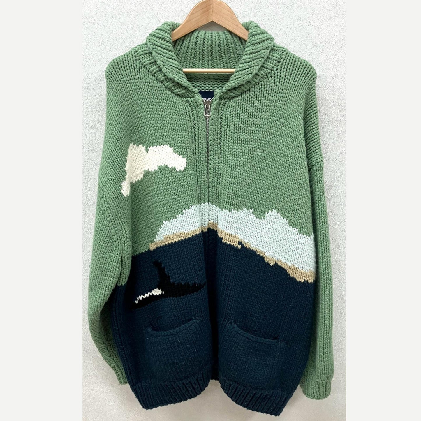 DESCENDANT | ディセンダント SUNKEN COWICHAN SWEATER セーター 232MADS-JKM01 ライトグリーン サイズ：4【イオン広店】