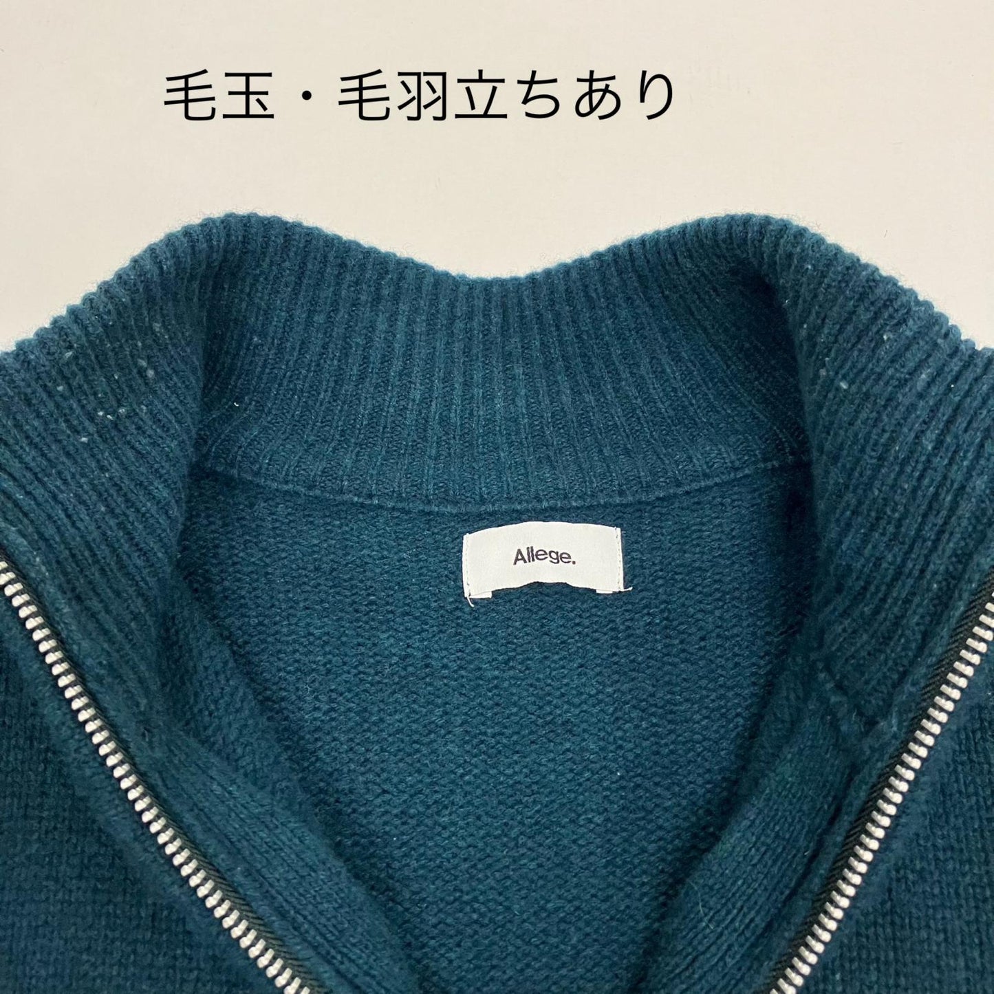 ALLEGE. | アレッジ Harf Zip Knit ニット AL21W-KN01 グリーン サイズ：3【イオン広店】