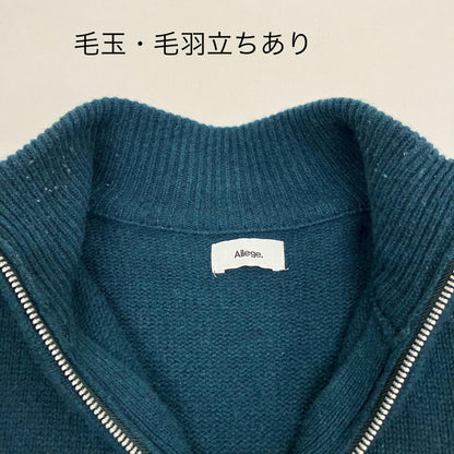 ALLEGE. | アレッジ Harf Zip Knit ニット AL21W-KN01 グリーン サイズ：3【イオン広店】