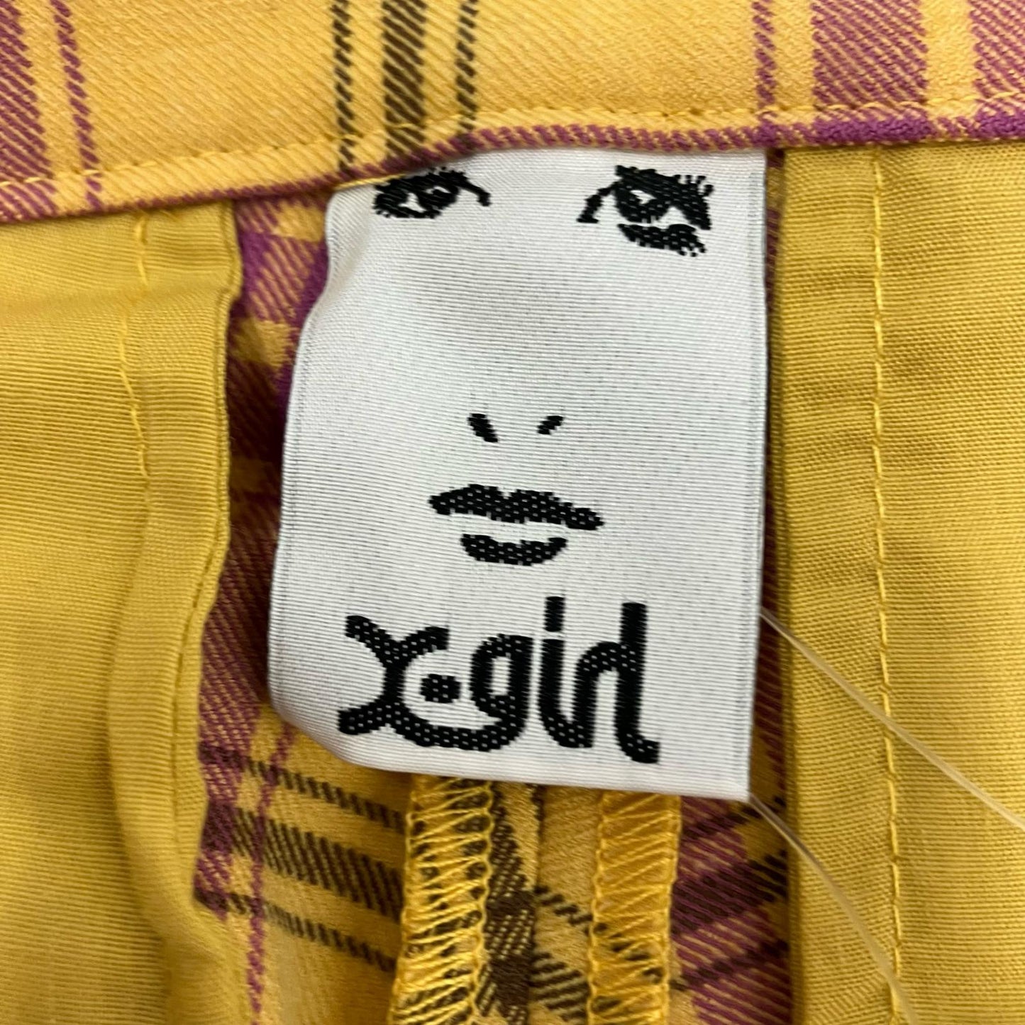 X-girl | エックスガール PLAID STRAIGHT LEG PANTS パンツ 105231031006 イエロー サイズ：M【イオン広店】