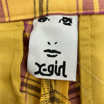 X-girl | エックスガール PLAID STRAIGHT LEG PANTS パンツ 105231031006 イエロー サイズ：M【イオン広店】
