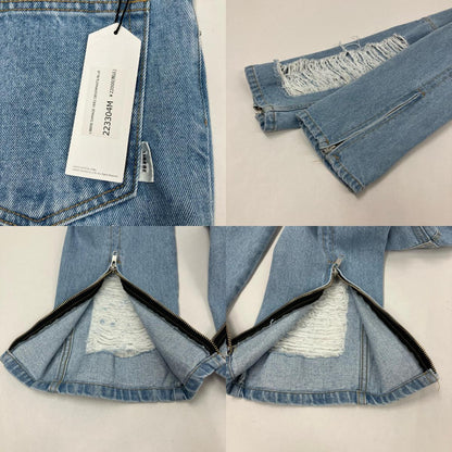 ダメージ加工デニムパンツ LIBERE デニムパンツ ライトブルー サイズ：M【イオン広店】