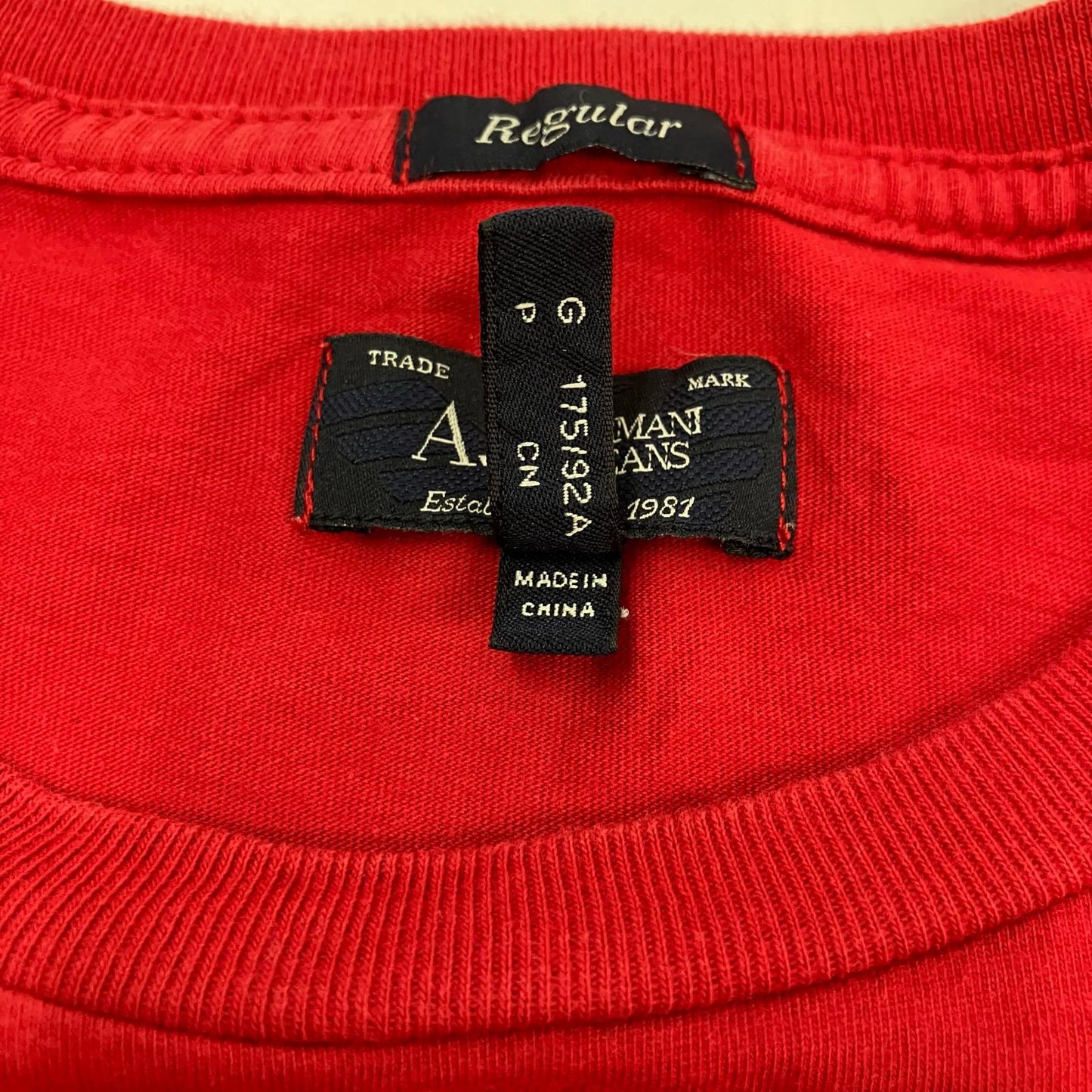 ARMANI JEANS | アルマーニ・ジーンズ 半袖Ｔシャツ レッド【イオン広店】