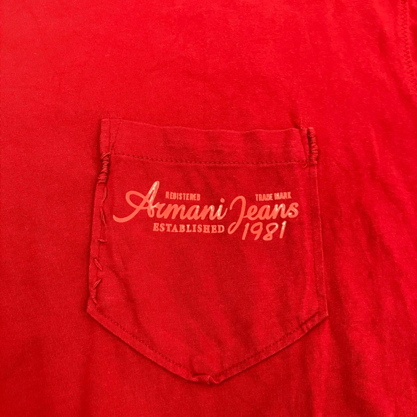 ARMANI JEANS | アルマーニ・ジーンズ 半袖Ｔシャツ レッド【イオン広店】