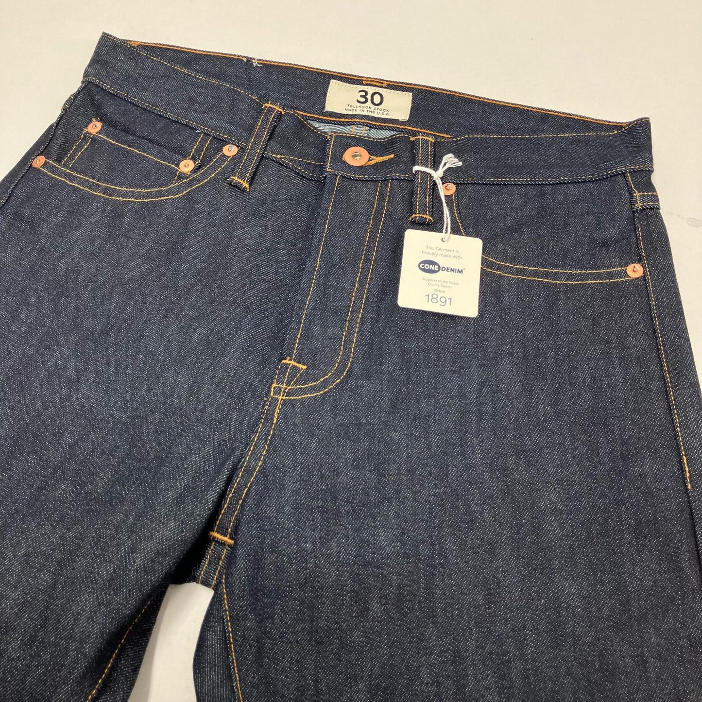 TELLASON | テラソン 14oz CONE DENIM NON-SELVAGE 5 POCKET PANTS デニムパンツ インディゴ サイズ：30【イオン広店】