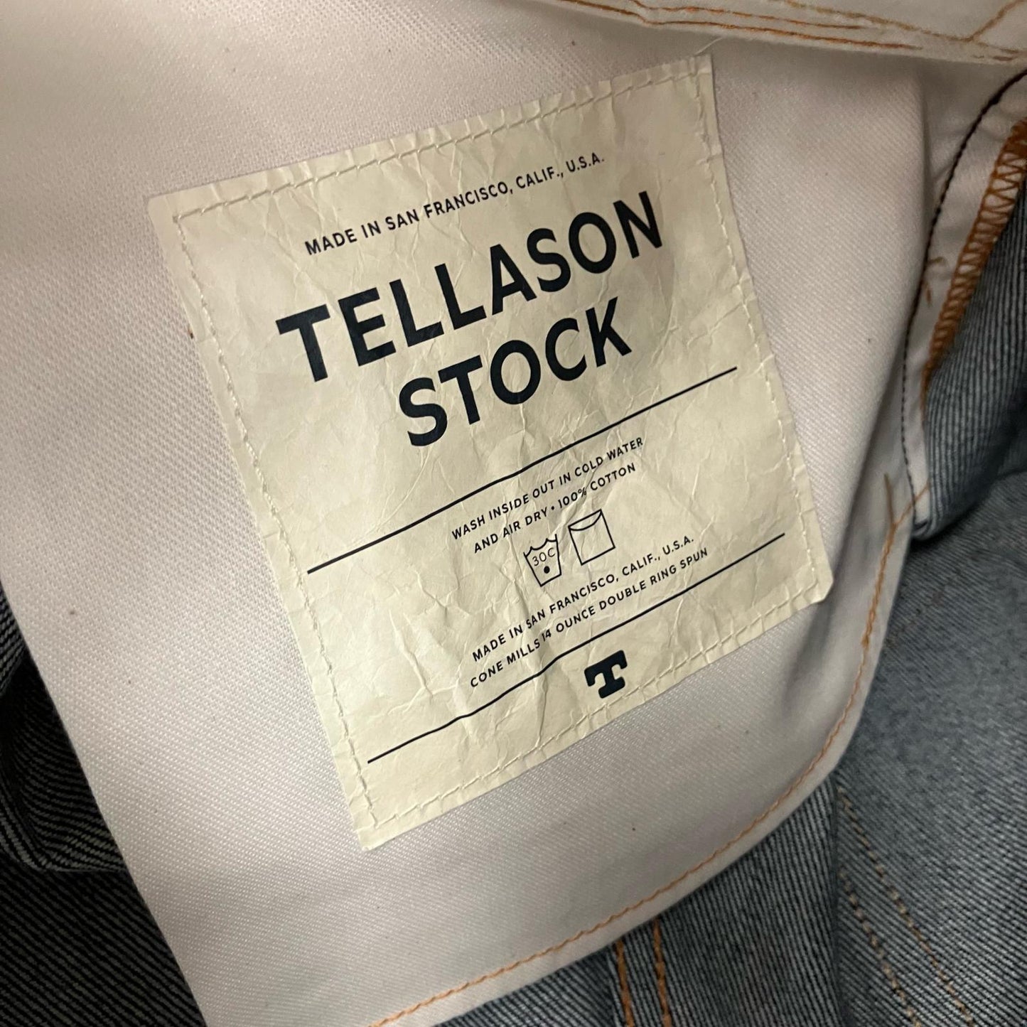 TELLASON | テラソン 14oz CONE DENIM NON-SELVAGE 5 POCKET PANTS デニムパンツ インディゴ サイズ：30【イオン広店】