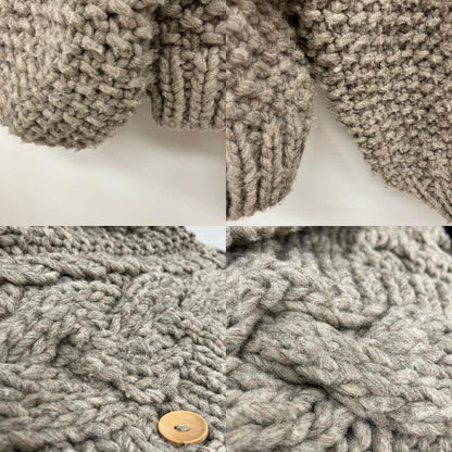 Hand made Wool フリンジVネックカーデ カーディガン 003080012 ブラウン【イオン広店】