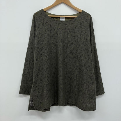 SASQUATCH fabrix | サスクワッチファブリックス LOVE & PEACE LACE SMOCK カットソー 24SS-CSL-004 カーキ サイズ：XL【イオン広店】