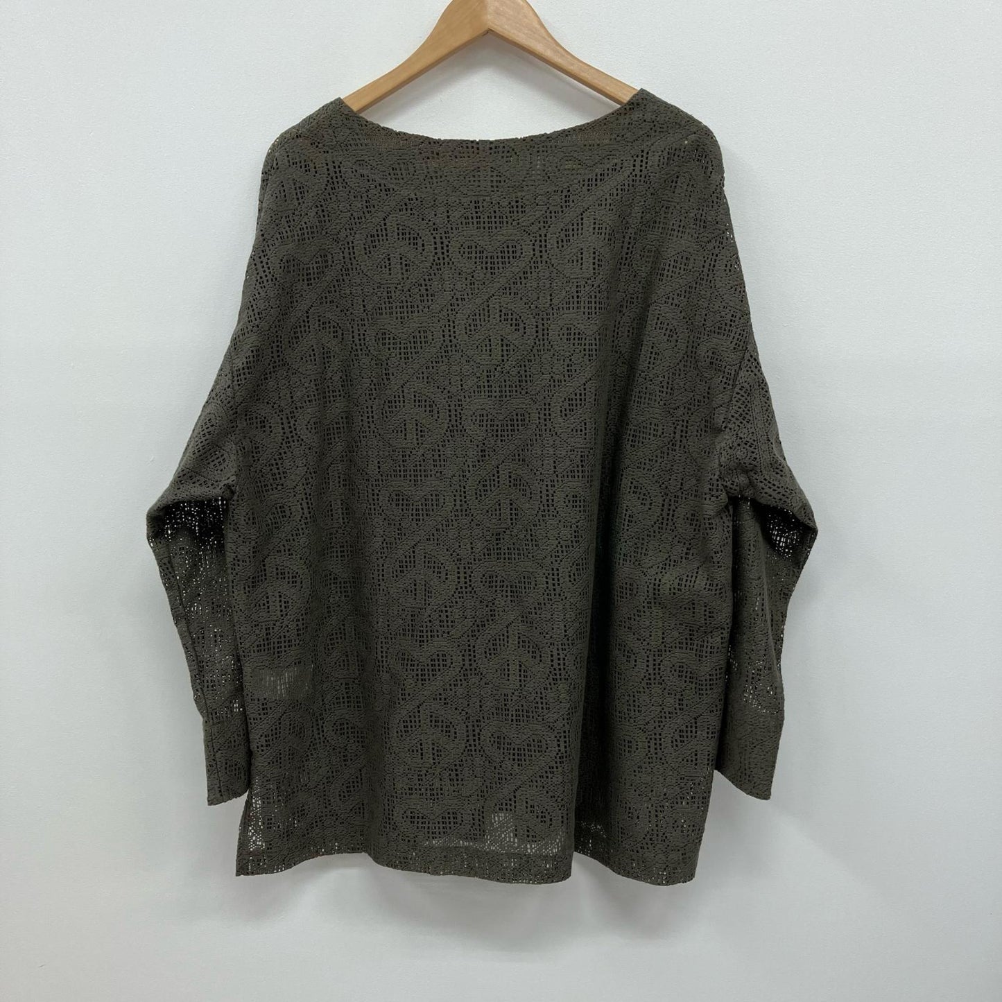 SASQUATCH fabrix | サスクワッチファブリックス LOVE & PEACE LACE SMOCK カットソー 24SS-CSL-004 カーキ サイズ：XL【イオン広店】