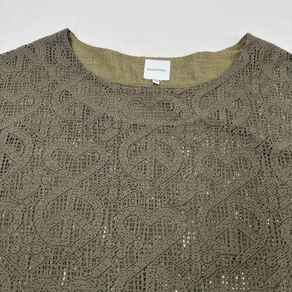 SASQUATCH fabrix | サスクワッチファブリックス LOVE & PEACE LACE SMOCK カットソー 24SS-CSL-004 カーキ サイズ：XL【イオン広店】