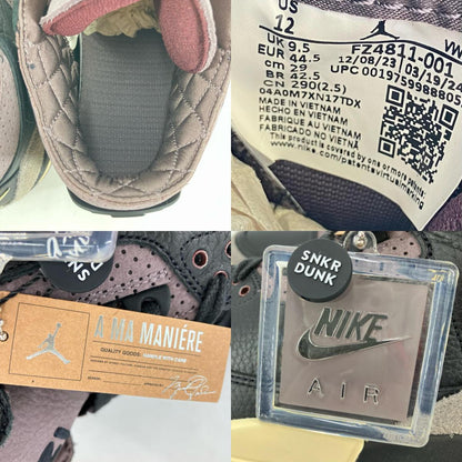 NIKE | ナイキ A Ma Maniere × Nike Women's Air Jordan 3 Retro OG SP 'Black and Flat Pewter/WYWS' スニーカー FZ4811-001 ブラウン 29cm【イオン広店】