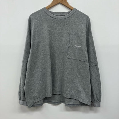 TIGHTBOOTH PRODUCTION | タイトブースプロダクション layered L/S tee 長袖Ｔシャツ グレー サイズ：L【イオン広店】