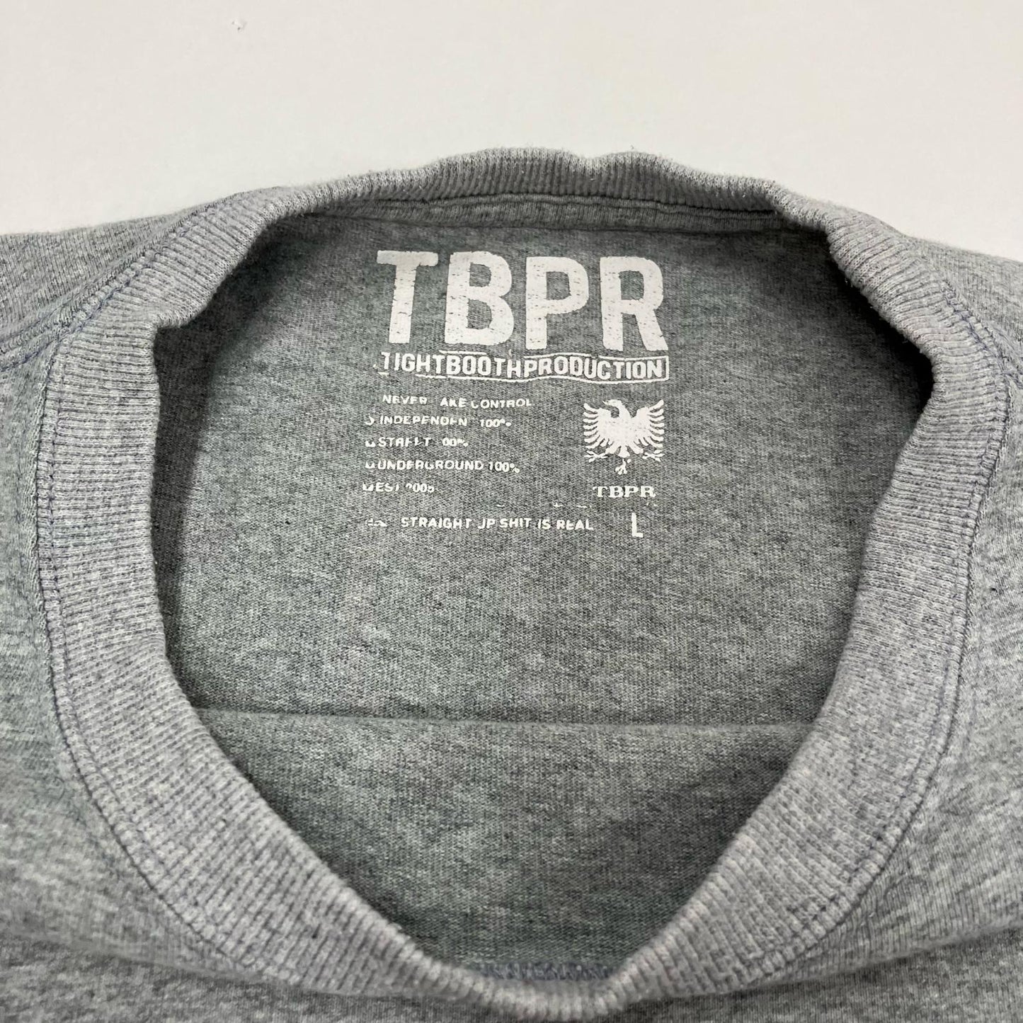 TIGHTBOOTH PRODUCTION | タイトブースプロダクション layered L/S tee 長袖Ｔシャツ グレー サイズ：L【イオン広店】