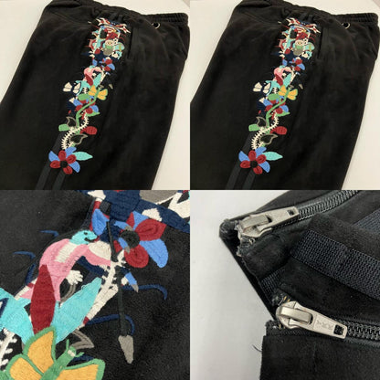 doublet | ダブレット CHAOS EMBROIDERY SUEDE TRACK PANTS パンツ 20AW20PT135 ブラック サイズ：XL【イオン広店】