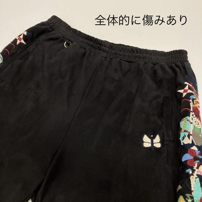 doublet | ダブレット CHAOS EMBROIDERY SUEDE TRACK PANTS パンツ 20AW20PT135 ブラック サイズ：XL【イオン広店】