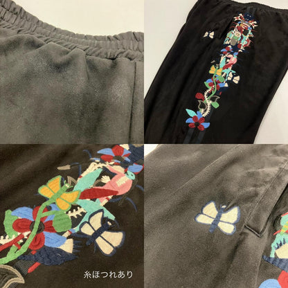 doublet | ダブレット CHAOS EMBROIDERY SUEDE TRACK PANTS パンツ 20AW20PT135 ブラック サイズ：XL【イオン広店】