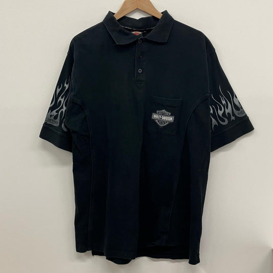 HARLEY-DAVIDSON | ハーレーダビットソン ポロシャツ ブラック サイズ：XL【イオン広店】