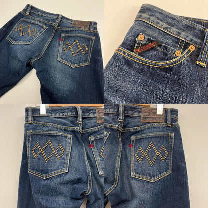 THE FLAT HEAD | ザフラットヘッド R.J.B 加工デニム デニムパンツ D006R インディゴ【イオン広店】
