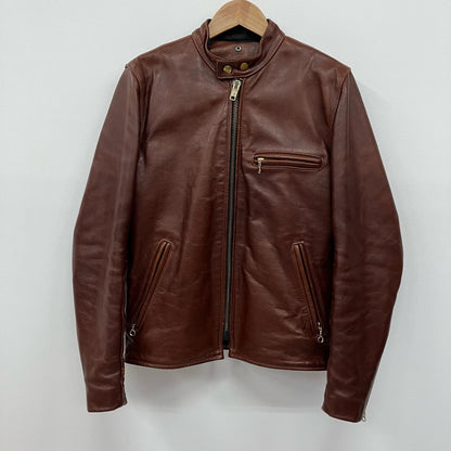 VANSON | バンソン MODEL B シングルライダース ライダースジャケット ブラウン サイズ：38【イオン広店】