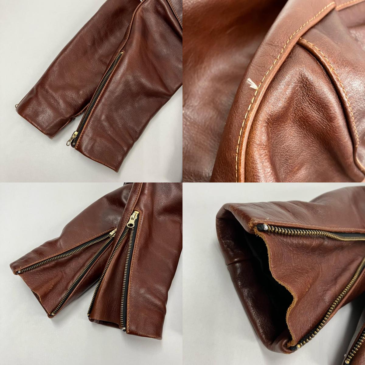 VANSON | バンソン MODEL B シングルライダース ライダースジャケット ブラウン サイズ：38【イオン広店】