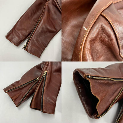 VANSON | バンソン MODEL B シングルライダース ライダースジャケット ブラウン サイズ：38【イオン広店】