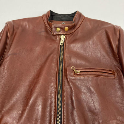 VANSON | バンソン MODEL B シングルライダース ライダースジャケット ブラウン サイズ：38【イオン広店】
